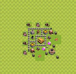Base plan (layout), Town Hall Level 3 for trophies (defense) (#27)