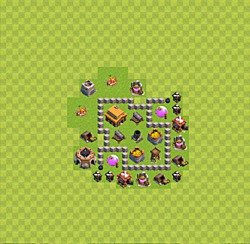 Base plan (layout), Town Hall Level 3 for trophies (defense) (#28)