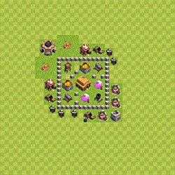 Base plan (layout), Town Hall Level 3 for trophies (defense) (#34)