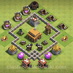 Base plan (layout), Town Hall Level 3 for trophies (defense) (#45)