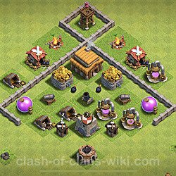 Base plan (layout), Town Hall Level 3 for trophies (defense) (#46)