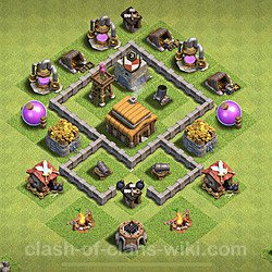 Base plan (layout), Town Hall Level 3 for trophies (defense) (#47)
