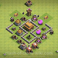 Base plan (layout), Town Hall Level 3 for trophies (defense) (#48)