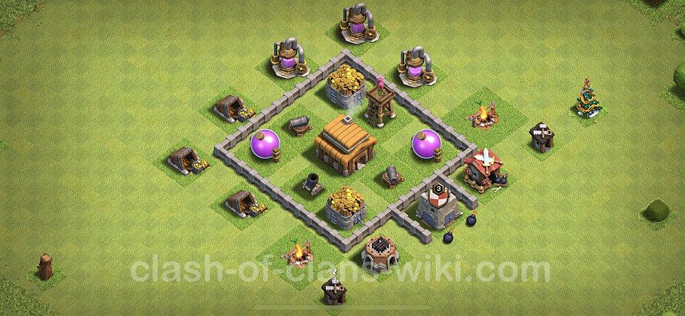 Full Upgrade TH3 Base Plan, Anti Everything, Town Hall 3 Max Levels Design, #143