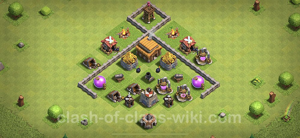 Full Upgrade TH3 Base Plan, Anti Everything, Town Hall 3 Max Levels Design, #46