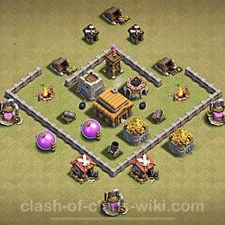 Base plan (layout), Town Hall Level 3 for clan wars (#1)