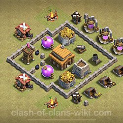 Base plan (layout), Town Hall Level 3 for clan wars (#11)
