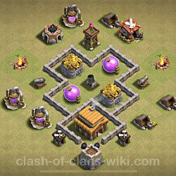 Base plan (layout), Town Hall Level 3 for clan wars (#28)