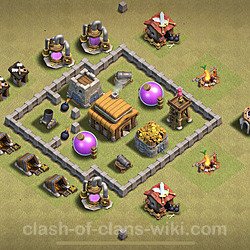 Base plan (layout), Town Hall Level 3 for clan wars (#3)