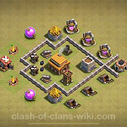 Base plan (layout), Town Hall Level 3 for clan wars (#33)