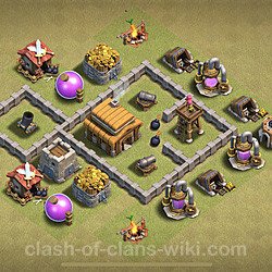 Base plan (layout), Town Hall Level 3 for clan wars (#6)