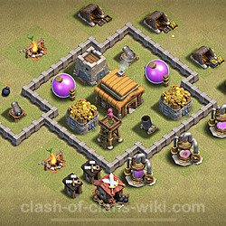 Base plan (layout), Town Hall Level 3 for clan wars (#7)