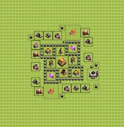 Base plan (layout), Town Hall Level 4 for trophies (defense) (#15)