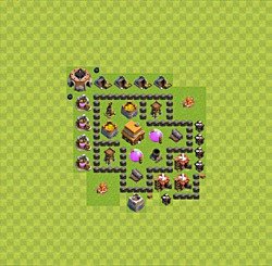 Base plan (layout), Town Hall Level 4 for trophies (defense) (#22)