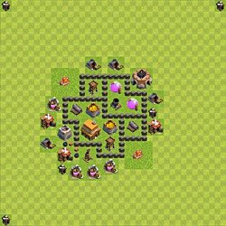 Base plan (layout), Town Hall Level 4 for trophies (defense) (#40)