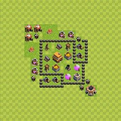Base plan (layout), Town Hall Level 4 for trophies (defense) (#41)