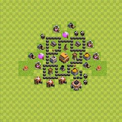 Base plan (layout), Town Hall Level 4 for trophies (defense) (#43)