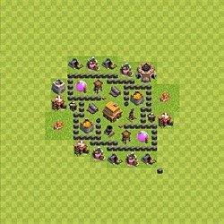 Base plan (layout), Town Hall Level 4 for trophies (defense) (#45)