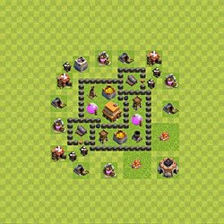 Base plan (layout), Town Hall Level 4 for trophies (defense) (#46)