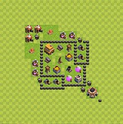 Base plan (layout), Town Hall Level 4 for trophies (defense) (#53)