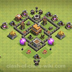 Base plan (layout), Town Hall Level 4 for trophies (defense) (#60)