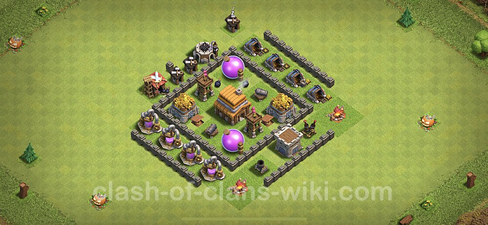 Base plan TH4 (design / layout) with Link for Farming, #56