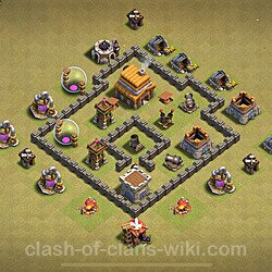 Base plan (layout), Town Hall Level 4 for clan wars (#1607)