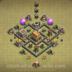 Base plan (layout), Town Hall Level 4 for clan wars (#2)