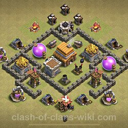 Base plan (layout), Town Hall Level 4 for clan wars (#21)