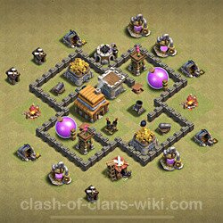 Base plan (layout), Town Hall Level 4 for clan wars (#3)