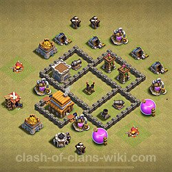 Base plan (layout), Town Hall Level 4 for clan wars (#31)