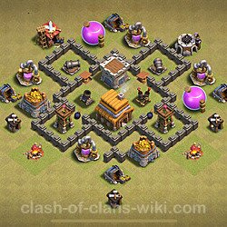 Base plan (layout), Town Hall Level 4 for clan wars (#32)