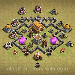 Base plan (layout), Town Hall Level 4 for clan wars (#33)