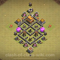 Base plan (layout), Town Hall Level 4 for clan wars (#36)