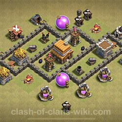 Base plan (layout), Town Hall Level 4 for clan wars (#5)