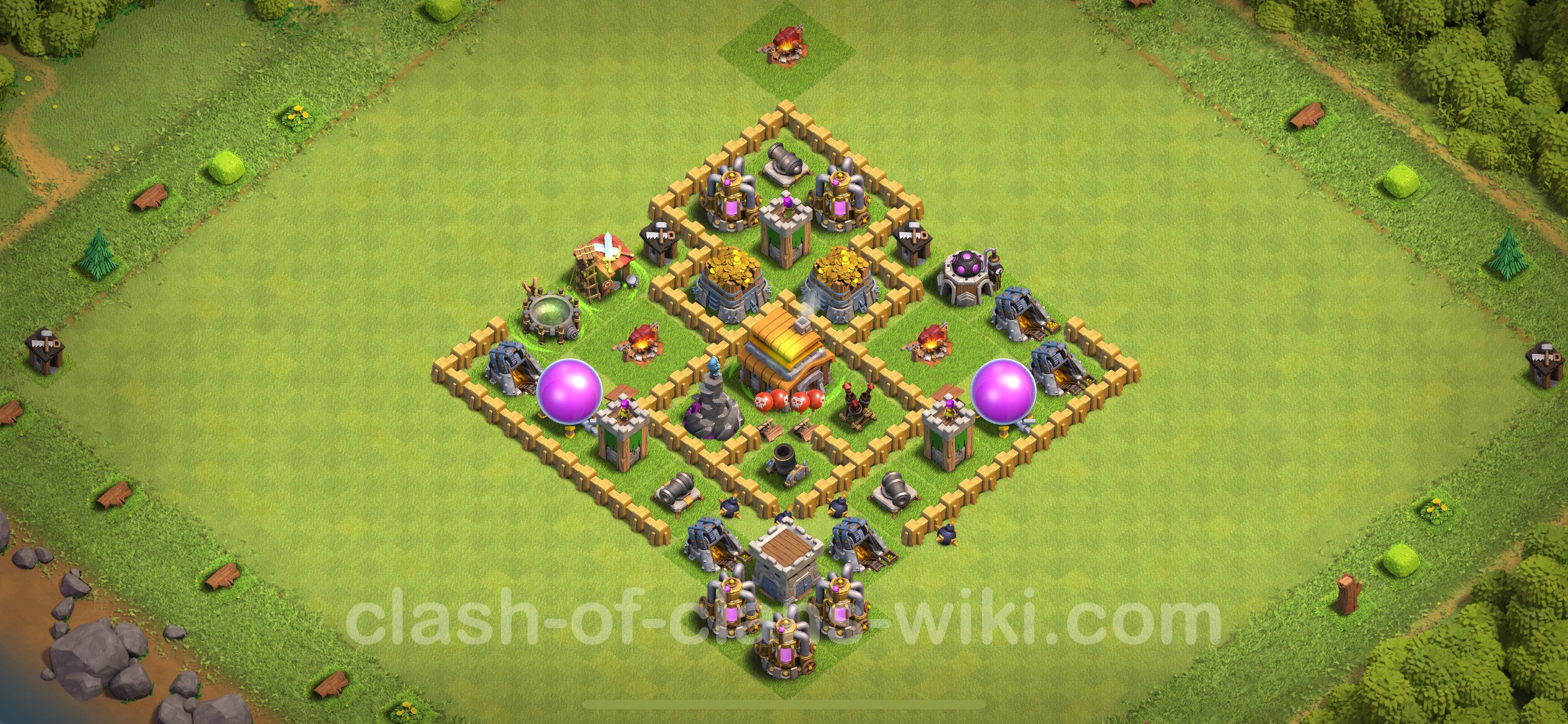 Best Base TH5 With Link Hybrid Anti Everything 2022 Town Hall Level