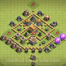 Base plan (layout), Town Hall Level 5 for trophies (defense) (#264)