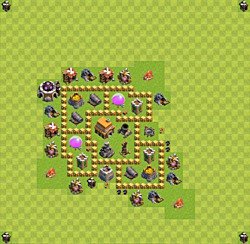 Base plan (layout), Town Hall Level 5 for trophies (defense) (#45)