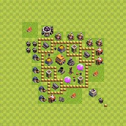 Base plan (layout), Town Hall Level 5 for trophies (defense) (#54)