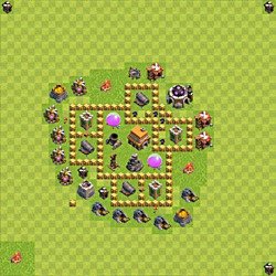 Base plan (layout), Town Hall Level 5 for trophies (defense) (#74)