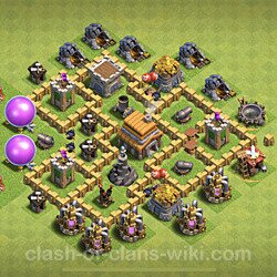 Base plan (layout), Town Hall Level 5 for trophies (defense) (#83)