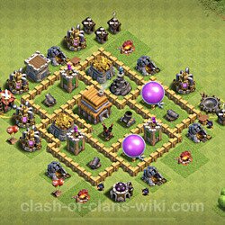 Base plan (layout), Town Hall Level 5 for trophies (defense) (#89)