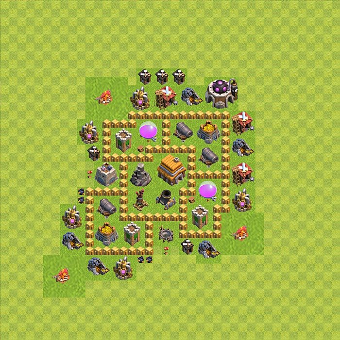 TH5 Trophy Base Plan with Link, Copy Town Hall 5 Base Design, #81