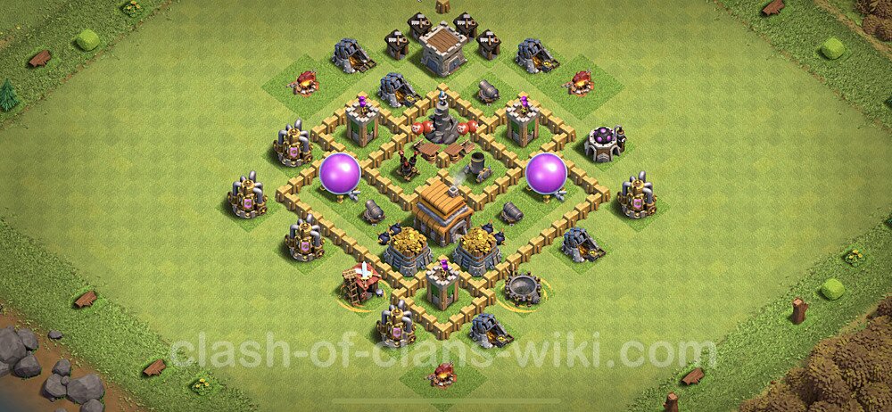Base plan TH5 Max Levels with Link, Hybrid for Farming, #265