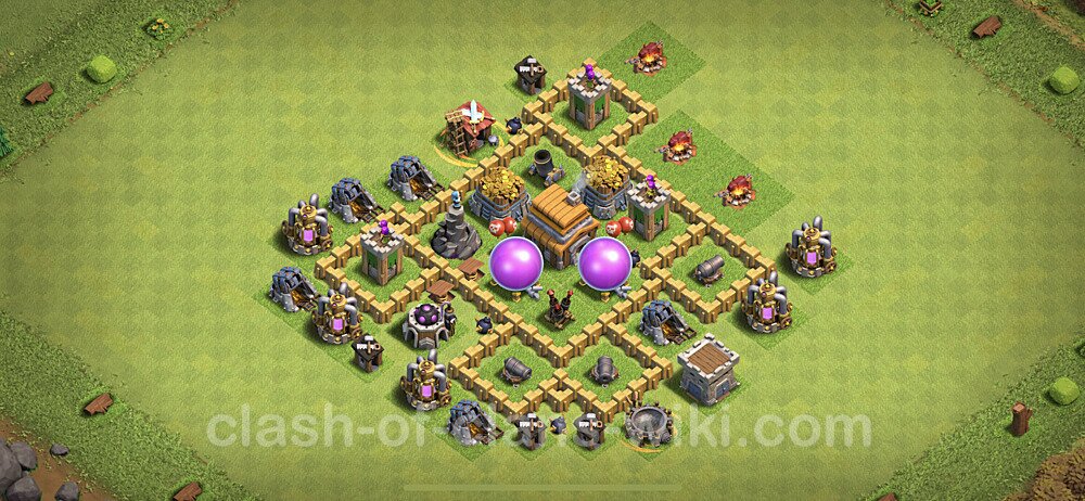 Base plan TH5 (design / layout) with Link, Anti Everything for Farming, #81