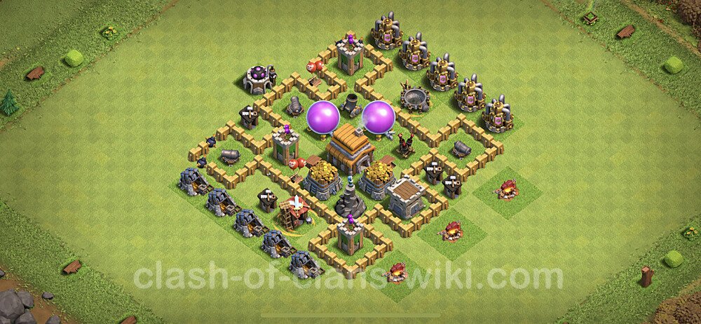 Base plan TH5 Max Levels with Link, Anti 3 Stars, Hybrid for Farming, #90