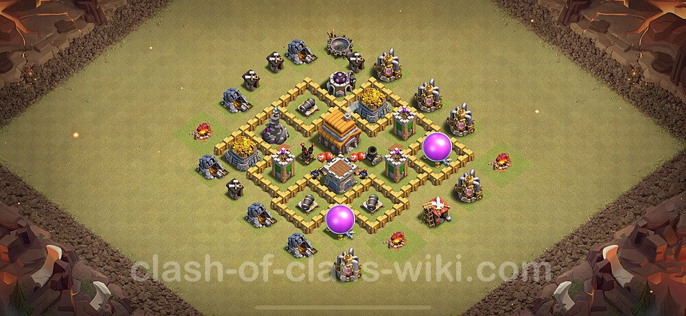 Die Anti 2 Sterne Clan War Base RH5 + Link 2024 - COC Rathaus Level 5 Kriegsbase (CK / CW), #1324
