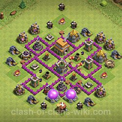 Base plan (layout), Town Hall Level 6 for trophies (defense) (#102)
