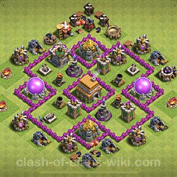 Base plan (layout), Town Hall Level 6 for trophies (defense) (#300)