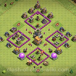 Base plan (layout), Town Hall Level 6 for trophies (defense) (#302)